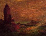 费迪南德 卢瓦扬 : Le Croisic, Girls at the Foot of a Standing Stone